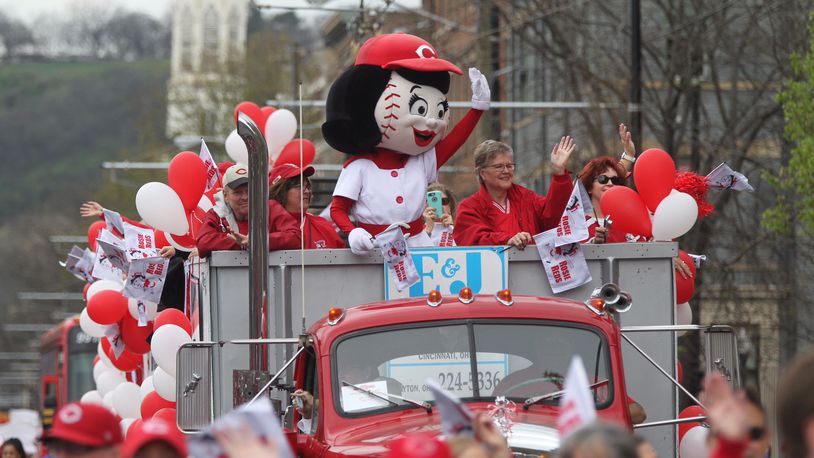Sites from the 98th Cincinnati Reds Opening Day Parade on Monday, April 3, 2017, in downtown Cincinnati. GREG LYNCH/STAFF