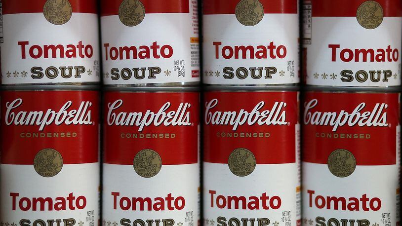 Campbell's tomato soup cans.