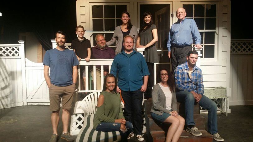 (Back row left to right) Noah Rutkowski, Rick Flynn, Adee McFarland, Heather Atkinson, David Williamson, (front row left to right) Mike Beerbower, Kari Carter, Todd Rohrer, Rachel Oprea, and Jeff Sams appear in the Dayton Theatre Guild s production of All My Sons Aug. 18-Sept. 3. CONTRIBUTED PHOTO