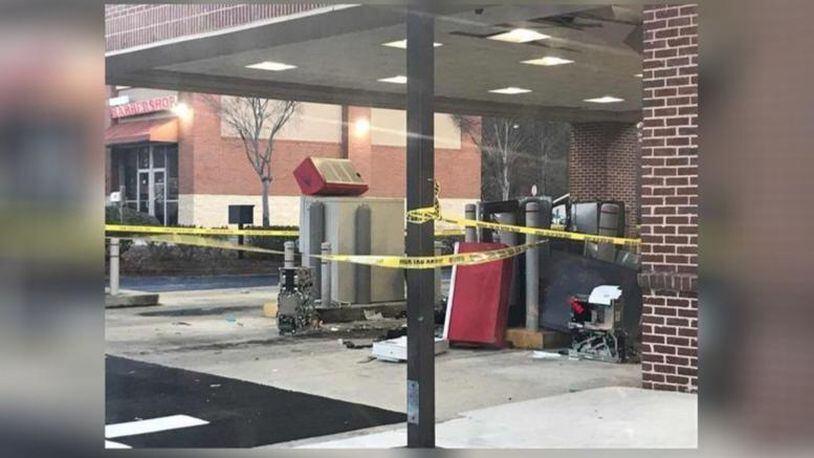 Cobb County authorities said a thief blew up an ATM and took an unspecified amount of money.