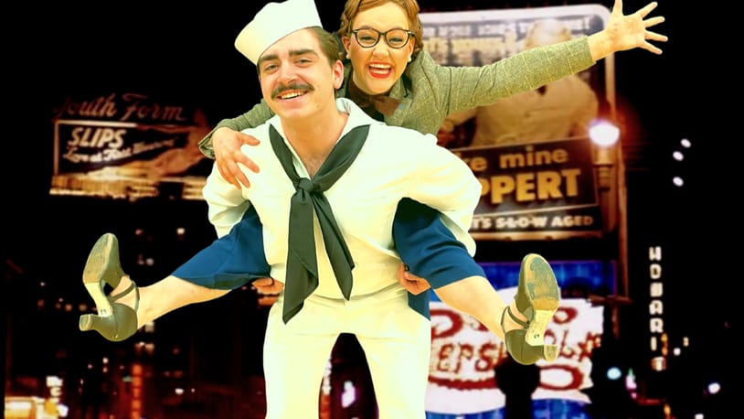 John Cuozzo (Ozzie) and Melissa Matarrese (Claire de Loone) in Wright State University's production of "On the Town." PHOTO BY WRIGHT STATE THEATRE