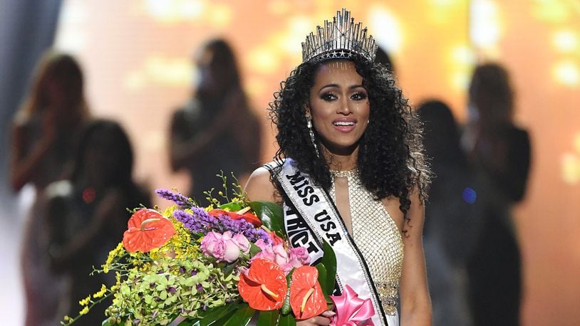 Miss USA 2017 Kara McCullough (pictured) will crown her successor at the 2018 Miss USA pageant at George’s Pond at Hirsch Coliseum in Shreveport, Louisiana. (Photo by Ethan Miller/Getty Images)