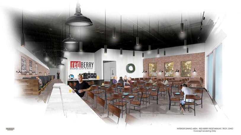 A concept rendering of the new redBERRY restaurant coming to Troy this spring.