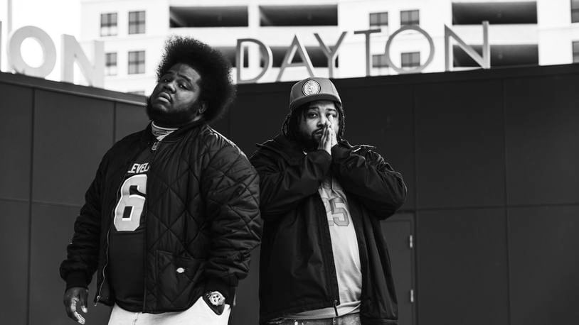 Rappers Kevin “K.” Carter (right) and Valentino “Tino” Halton first met have been friends for years but didn’t collaborate musically until forming the pandemic project, Safe Money. The duo’s self-titled debut EP is being released on Friday, April 2.