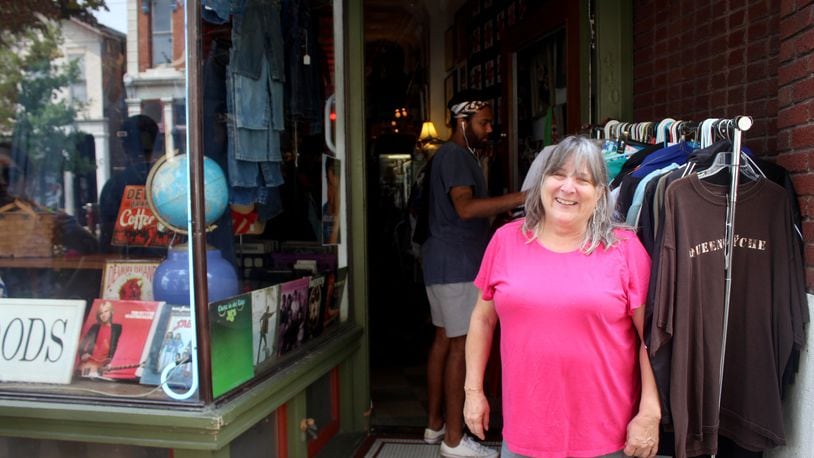 Oregon District resident Janet Phillips opened Feathers Vintage Clothing more than 40 years ago.