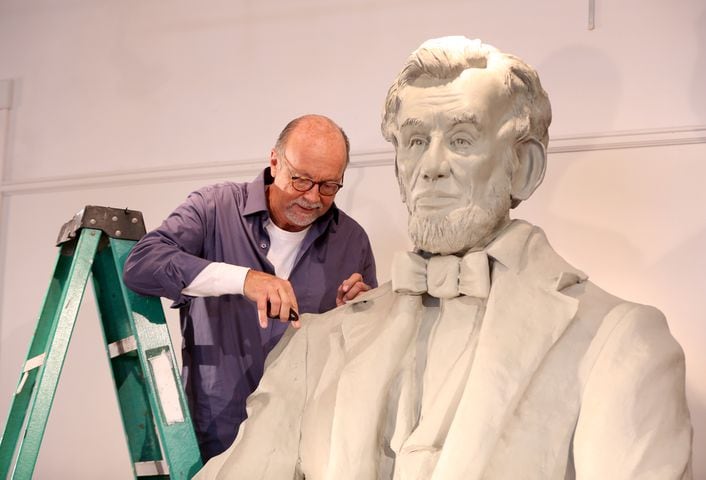 PHOTOS: Larger than life Abraham Lincoln is sculpted for the Dayton VA