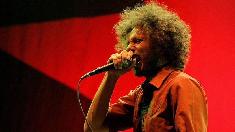 FILE PHOTO: Zach de la Roche fronts Rage Against The Machine as they perform at the Tent State Music Festival to End The War Concert at the Denver Coliseum on August 27, 2008 in Denver, Colorado.