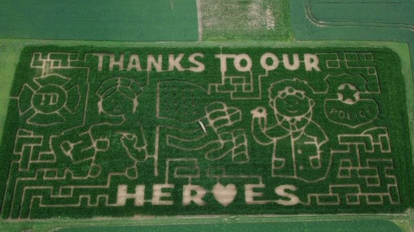 Apple Country Farm Market in Spring Valley is home to one of the largest corn mazes in the area. This year, the theme of the farm's corn maze is "Thanks to Our Heroes."