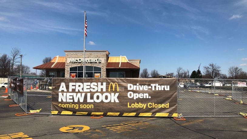 The McDonald's at 1872 E. Stroop Road in Kettering has shut down its lobby, order counter and seating during renovations.