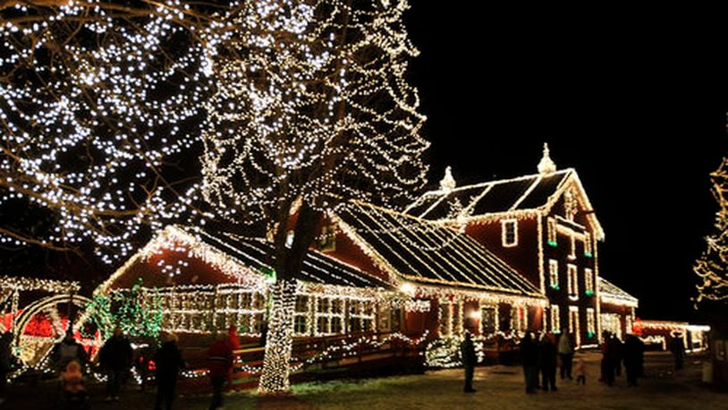 The holiday lights at Clifton Mill.