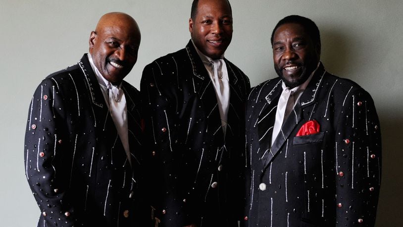 The O’Jays, (left to right) Walter Williams Sr., Eric Grant and Eddie Levert, shares the stage with the Ohio Players at Rose Music Center in Huber Heights on Wednesday, June 28. CONTRIBUTED