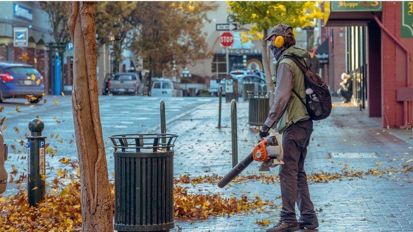 A Houston firefighter donated a leaf blower to a man who had it stolen last month.