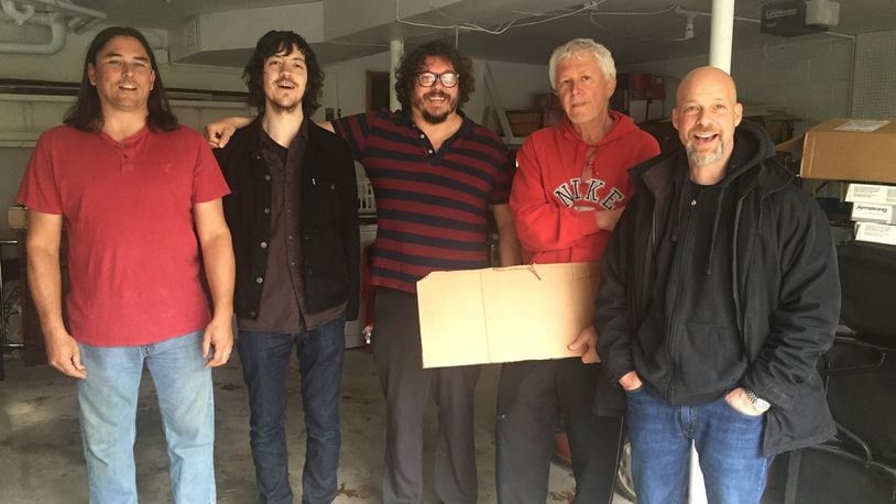 A new version of Guided By Voices, (left to right) Nick Mitchell, Mark Shue, Bobby Bare Jr., Robert Pollard and Kevin March, will appear on Last Call With Carson Daly, Friday, Sept. 9.. CONTRIBUTED