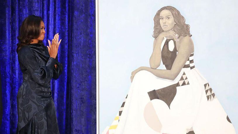 Michelle Obama's portrait at the National Gallery left a 2-year-old awestruck in March.