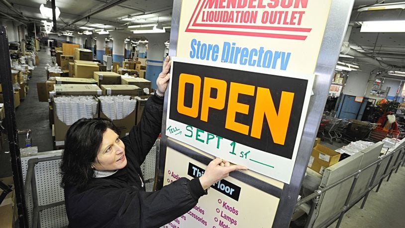 Heather Mendelson-Goodrich, who has worked at the family-owned Mendelsons her entire life, says she has no doubt they will be able to sell everything inside the massive outlet store by the Sept. 1 deadline. MARSHALL GORBY / STAFF