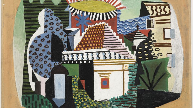 Pablo Picasso (Spanish, 1881-1973) Landscape of Juan-les-Pins, summer 1920 Oil on canvas 20 ½ x 27 9/16 inches Musée Picasso, Paris Donation Pablo Picasso, 1979, MP68 Image © RMN-Grand Palais / Art Resource, NY Photo: Mathieu Rabeau © 2023 Estate of Pablo Picasso / Artists Rights Society (ARS), New York Courtesy American Federation of Art