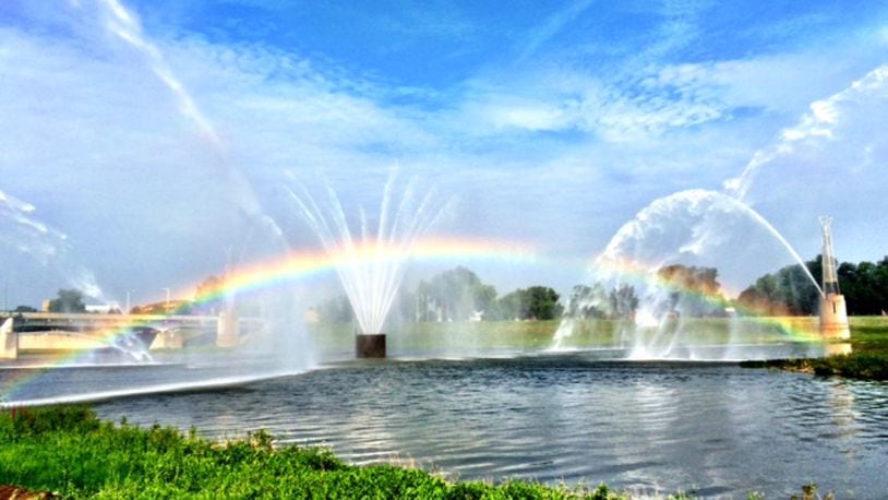 Lee Wolf of Dayton took this photo on Aug. 17 near RiverScape MetroPark in downtown Dayton. He said, "We were hiking along the river when my wife and I saw this rainbow magic over the fountain."
