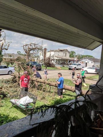 Photos: Community rallies around Dayton restaurant owner after son’s death, tornado