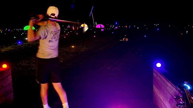 Taking aim at fun at Bellbrook Glow Golf - contributed