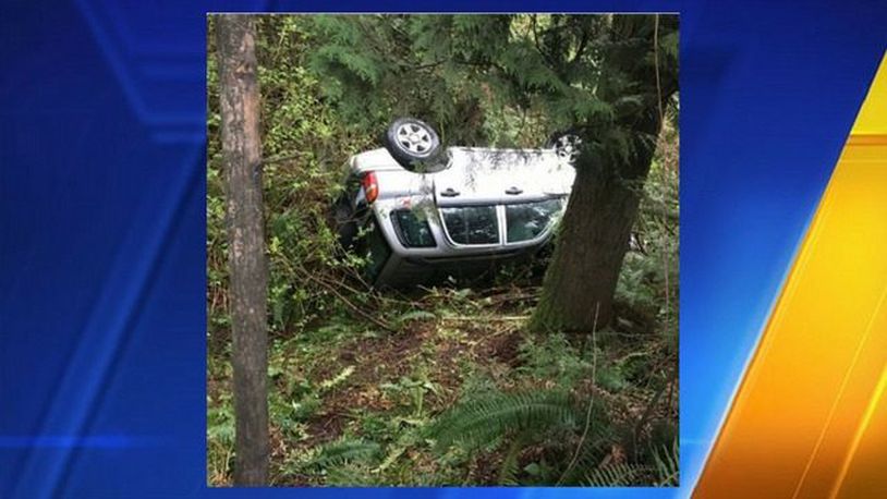 A man was stuck in an overturned vehicle for more than 12 hours, police said.