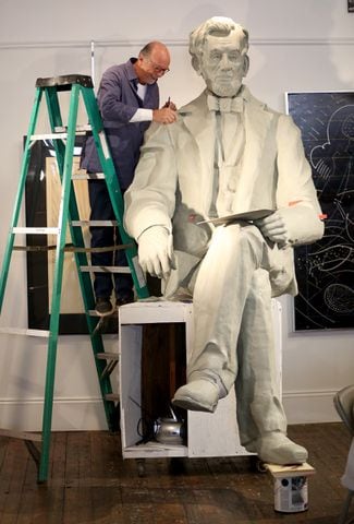 PHOTOS: Larger than life Abraham Lincoln is sculpted for the Dayton VA