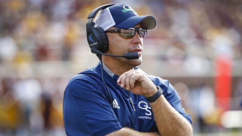Georgia Southern head coach Chad Lunsford watched his players get flagged for unsportsmanlike conduct after a "hype dance-off" against Coastal Carolina on Saturday.