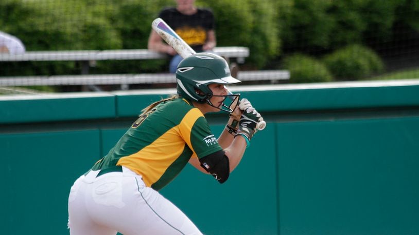 First team All-Horizon League outfielder Honnah Susor led Wright State to a 2-1 victory against Detroit in the first round of the conference tournament Wednesday in Chicago. TIM ZECHAR/CONTRIBUTED PHOTO