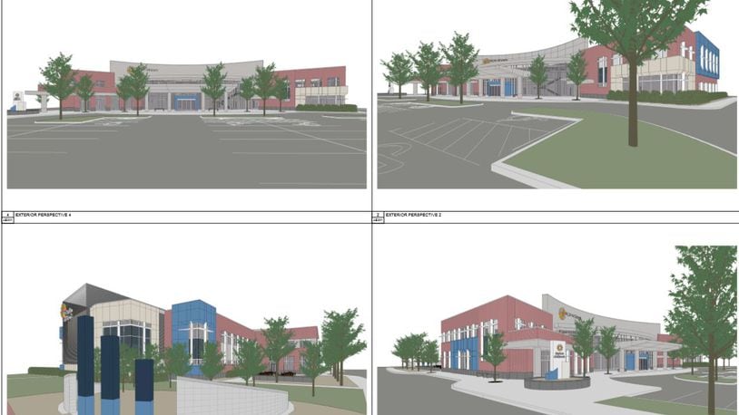 Dayton Children’s Hospital wants to build a community health center next to its main campus, pictured in the rendering. CONTRIBUTED