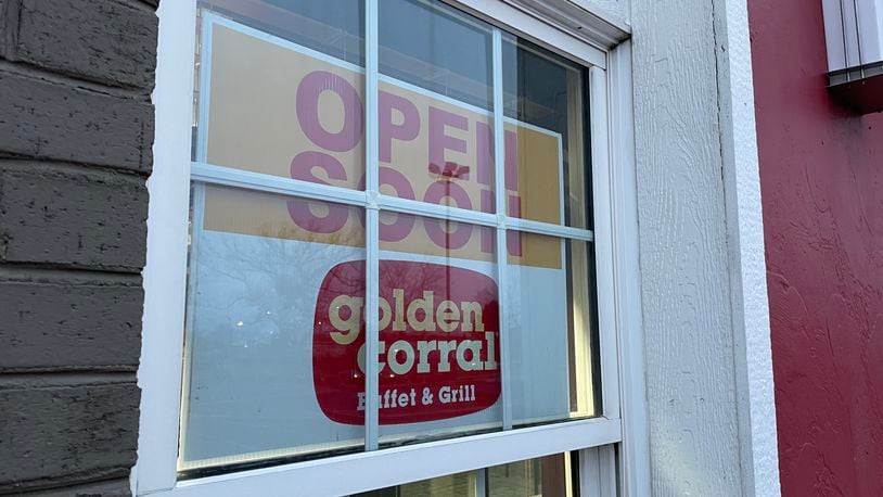 The Golden Corral Buffet & Grill, located at 2490 Commons Boulevard in Beavercreek, is reopening after over two years, according to signs posted at the restaurant.