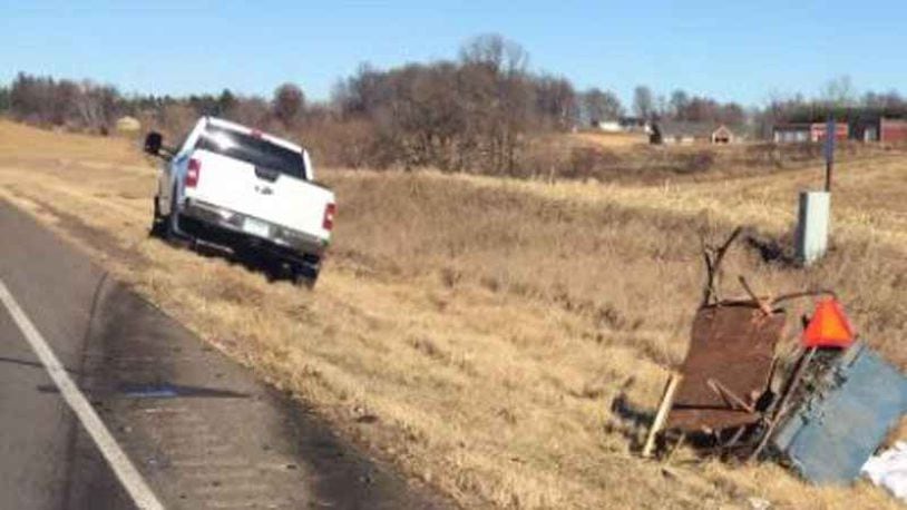A horse-drawn buggy was hit by a pickup truck Sunday. Both riders in the buggy and the horse died.