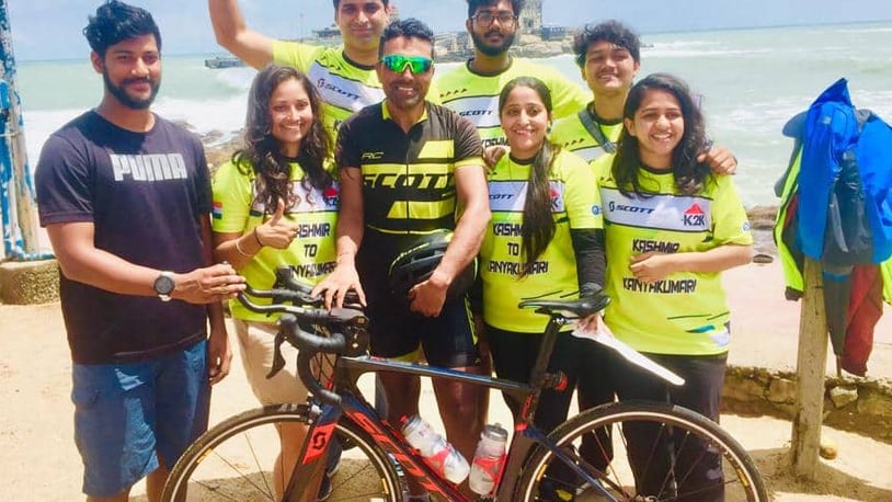 Bharat Pannu, 36, recently set a new cycling world record in India. He completed his journey on a bike saddle created by Dayton startup Edge Cycling Technologies. CONTRIBUTED