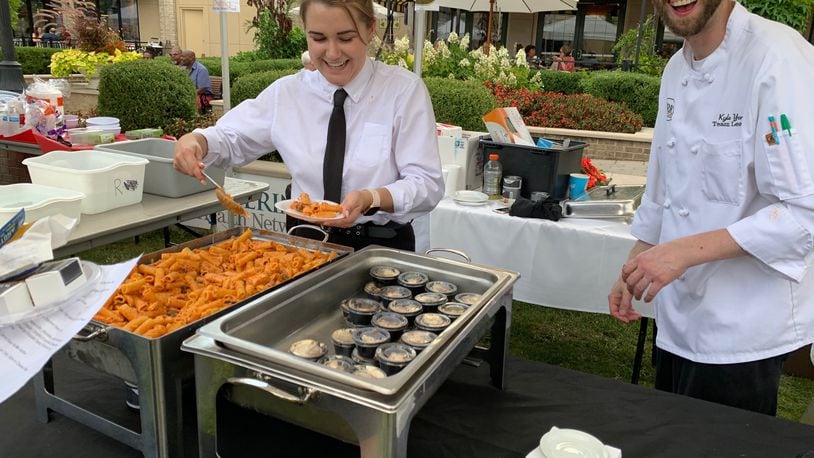 The "Pasta Brio" is a combination of tender grilled chicken, crimini mushrooms tossed with rigatoni in a roasted red pepper sauce. The dish was served during Taste of the Greene on Aug. 8, 2019. ALEXIS LARSEN/CONTRIBUTED