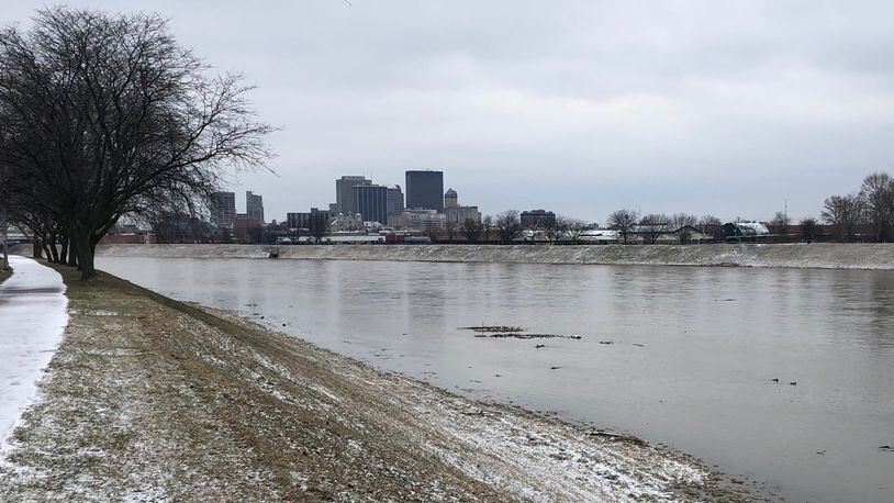 The Great Miami River south of downtown Dayton was six feet above normal stage for this time of year on Thursday, Jan. 24, 2019. JEREMY P. KELLEY / STAFF
