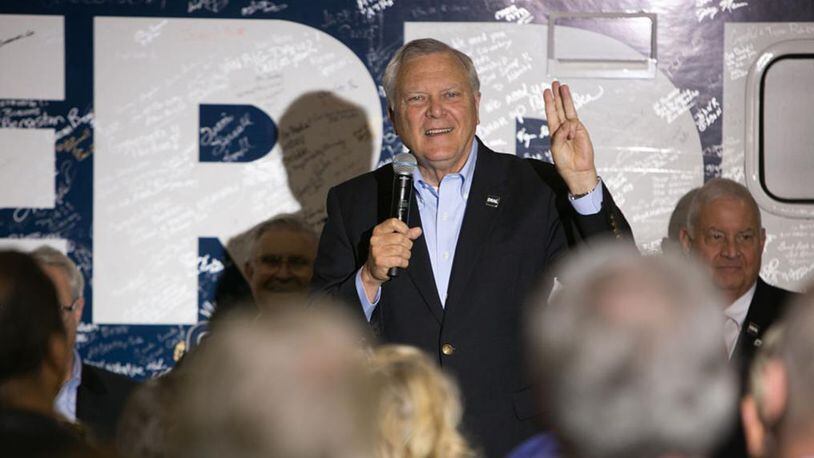 Georgia Gov. Nathan Deal on a campaign stop in 2014 in Atlanta. Deal signed a bill into law Thursday eliminating a tax break on jet fuel that Delta Airlines had pushed for after the airline cut a discount for NRA members.