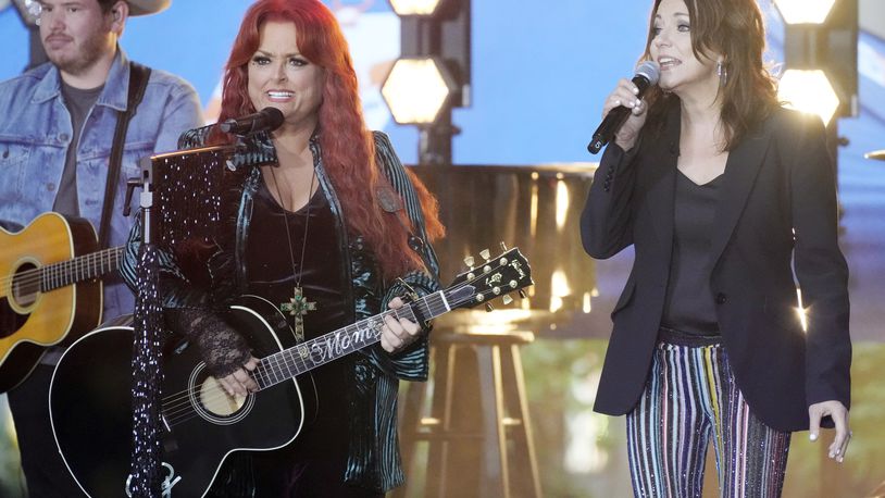 Wynonna Judd, left, and Martina McBride perform on NBC's Today show at Rockefeller Plaza on Monday, Oct. 24, 2022, in New York. (Photo by Charles Sykes/Invision/AP)