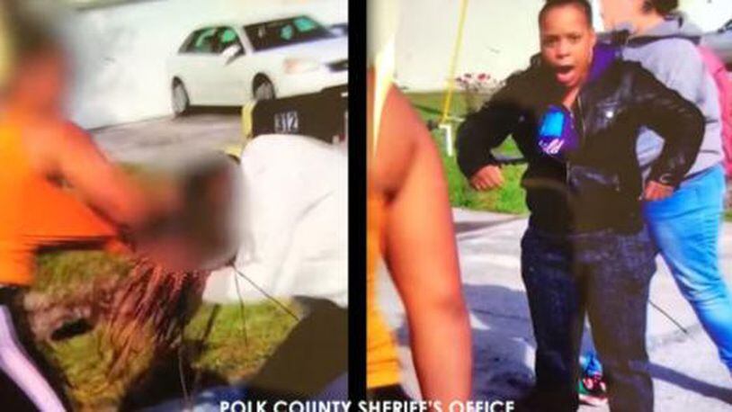 The Polk County Sheriff's Office released cellphone video on YouTube of a woman coaching a fight between two teenagers in Dundee, Fla. (Photo: Polk County Sheriff's Office)