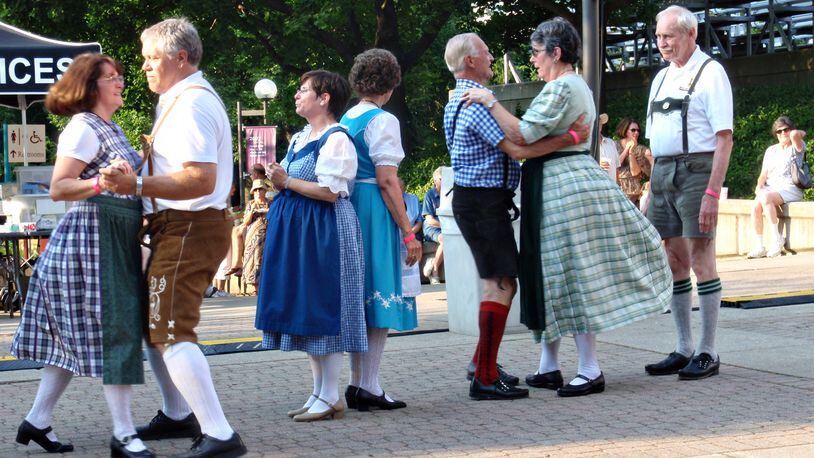 Dancers get into the spirit at a past year's Spass Nacht Austrian Festival, sponsored by the Kettering Sister Cities Association. CONTRIBUTED