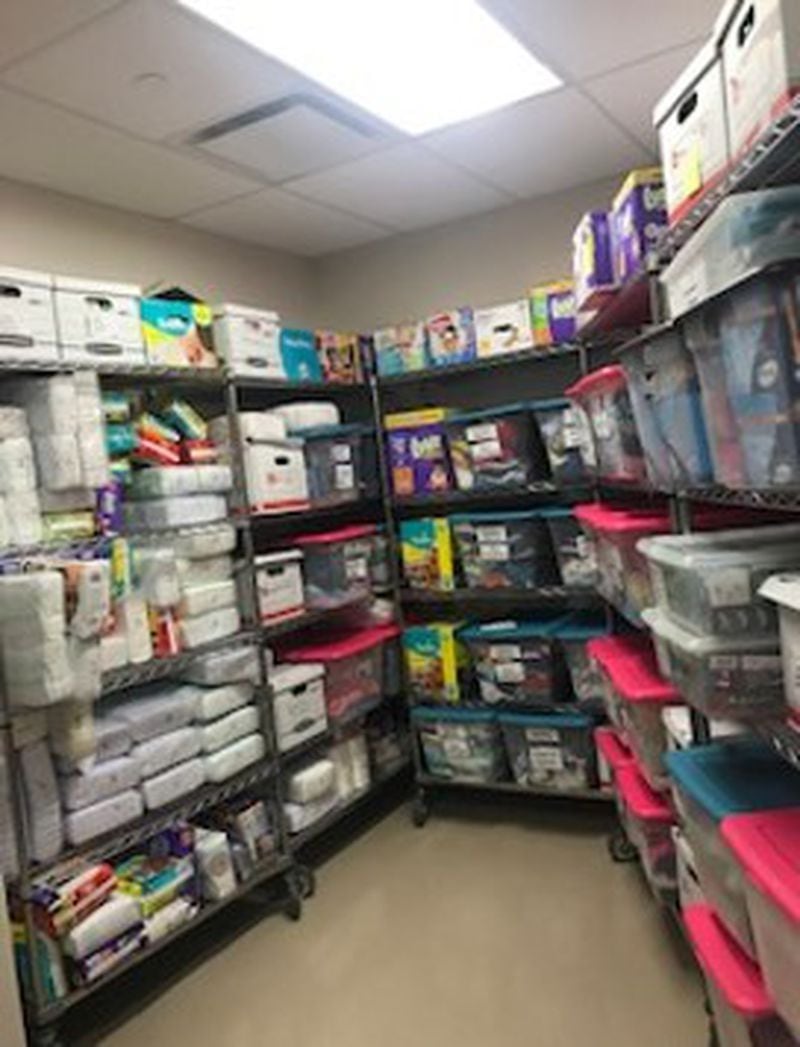 Supplies at the Family Resource Connection at Dayton Children’s. The project is supported by The Little Exchange gift shop. CONTRIBUTED