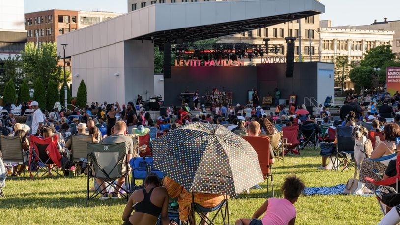Crowds enjoyed mild, sunny weather at Levitt Pavilion in downtown Dayton last weekend, but we're headed back for highs in the 90s much of this week. TOM GILLIAM / CONTRIBUTING PHOTOGRAPHER