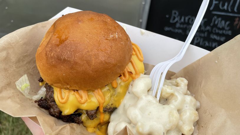 Northridge graduates, Austin Warman and Justin Hamilton, have opened The Food Pit, a food truck serving smash burgers, homemade mac and cheese and more. NATALIE JONES/STAFF