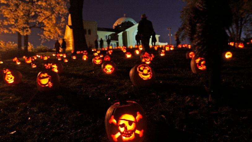Judith Chaffin, known as the “The Pumpkin Lady,” began the Stoddard Avenue Pumpkin Glow in Dayton’s Grafton Hill neighborhood in 1994.  Chaffin died Dec. 21.  DAYTON DAILY NEWS STAFF FILE PHOTO