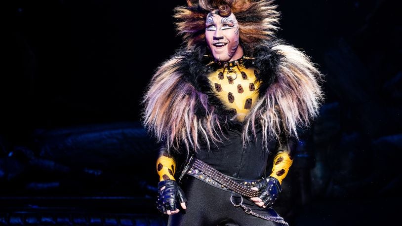 Zach Bravo as Rum Tum Tugger in the national tour of Andrew Lloyd Webber’s Tony Award-winning “Cats,” presented by the Premier Health Broadway in Dayton series at the Schuster Center in Dayton on Tuesday, Nov. 23. CONTRIBUTED