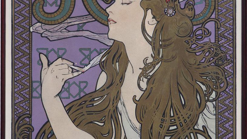 A traveling exhibit, “Art Nouveau designs of Alphonse Mucha,” will come to the Dayton Art Institute in September. Photo credit: Alphonse Mucha, JOB.