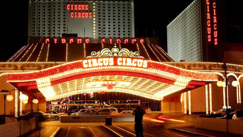 Two people were found stabbed to death Friday at the Circus Circus hotel on the Las Vegas Strip.