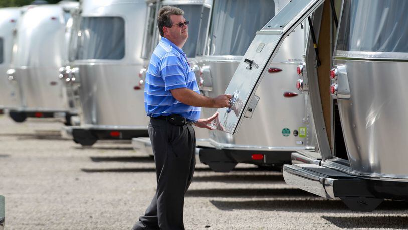 Airstream’s Jackson Center campus operates fully on renewable energy credits. JIM WITMER / STAFF