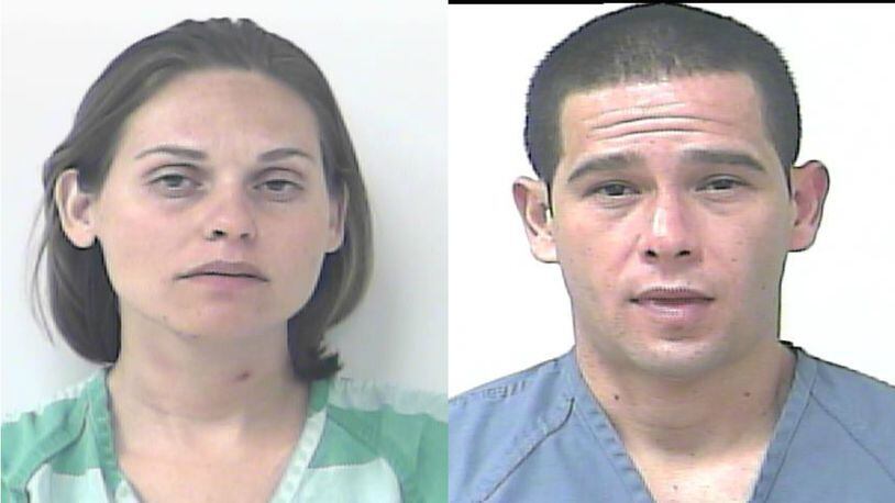 Police in Port St. Lucie, Florida, booked Jessica Ruth Hand and John Jacob Rodriguez, both 34, into jail early on Friday, March 31, 2017.