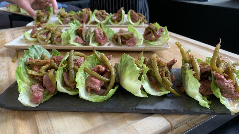 The peppered steak lettuce wrap with fresh green bean kraut from Dewberry 1850 was a star attraction at Summer Restaurant Sneek Peak on July 17, 2019. ALEXIS LARSEN/CONTRIBUTED