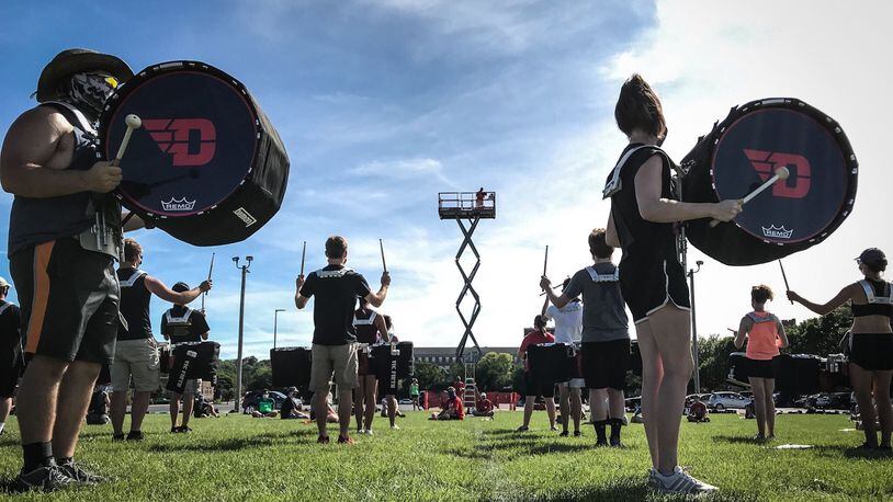 The University of Dayton Band Camp finished their three day camp Friday August 21, 2020. The University of Dayton's marching band is called the pride of Dayton.