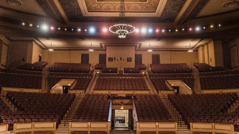 The combination of soaring limestone walls, an Art Deco chandelier and lamps and hand painted murals in the auditorium create a grand concert experience in the Dayton Masonic Center’s Schiewetz Auditorium. Dayton Masonic Live will present its 2022 fall and winter lineup beginning Sept. 16. CONTRIBUTED