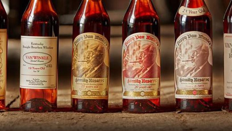The Pappy Van Winkle family collection of bourbons. Photo from Old Rip Van Winkle Distillery Facebook page
